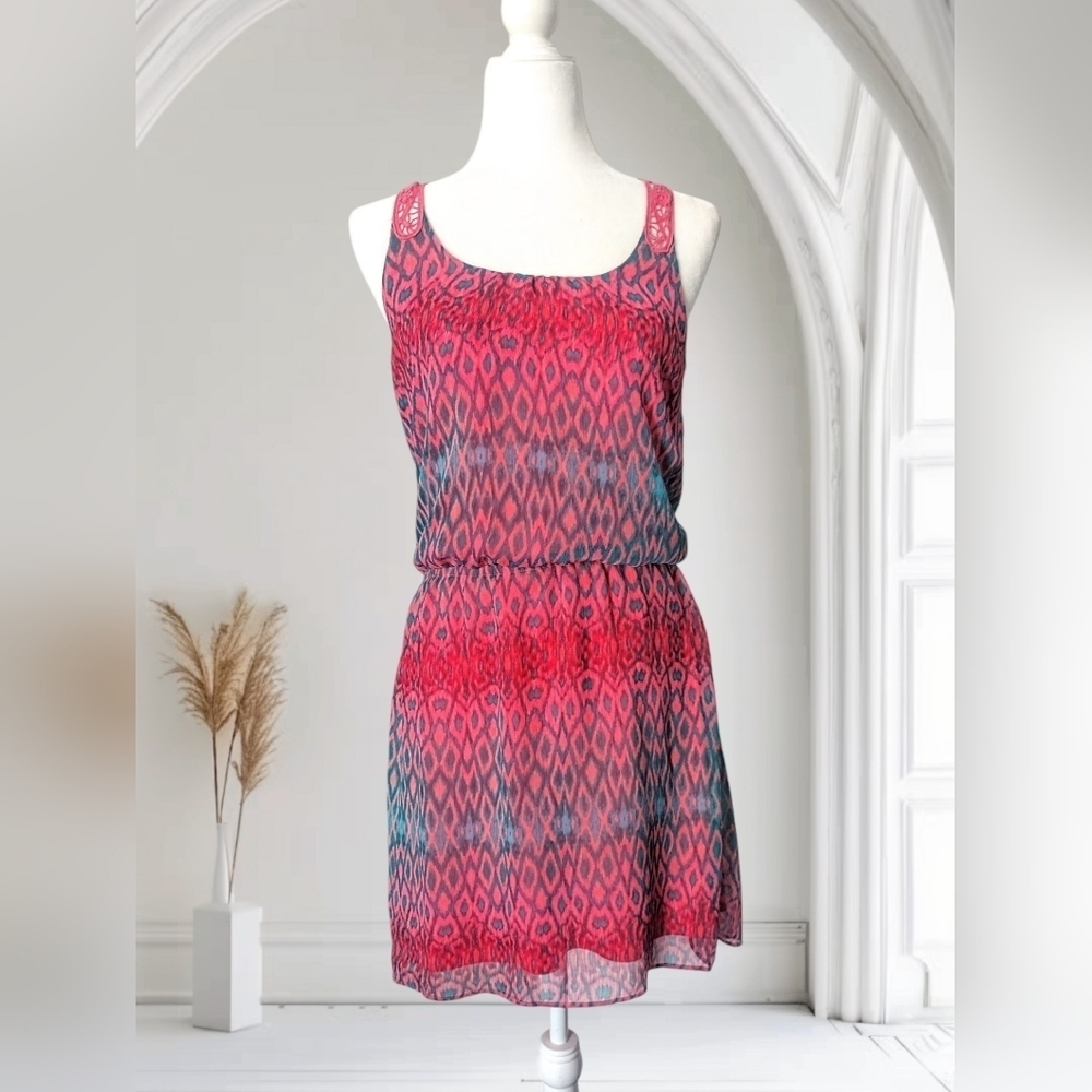 Women's Express Coral Lace Back Summer Dress Size Small